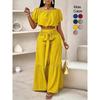 High-Waisted Wide-Leg Pants Set 63908