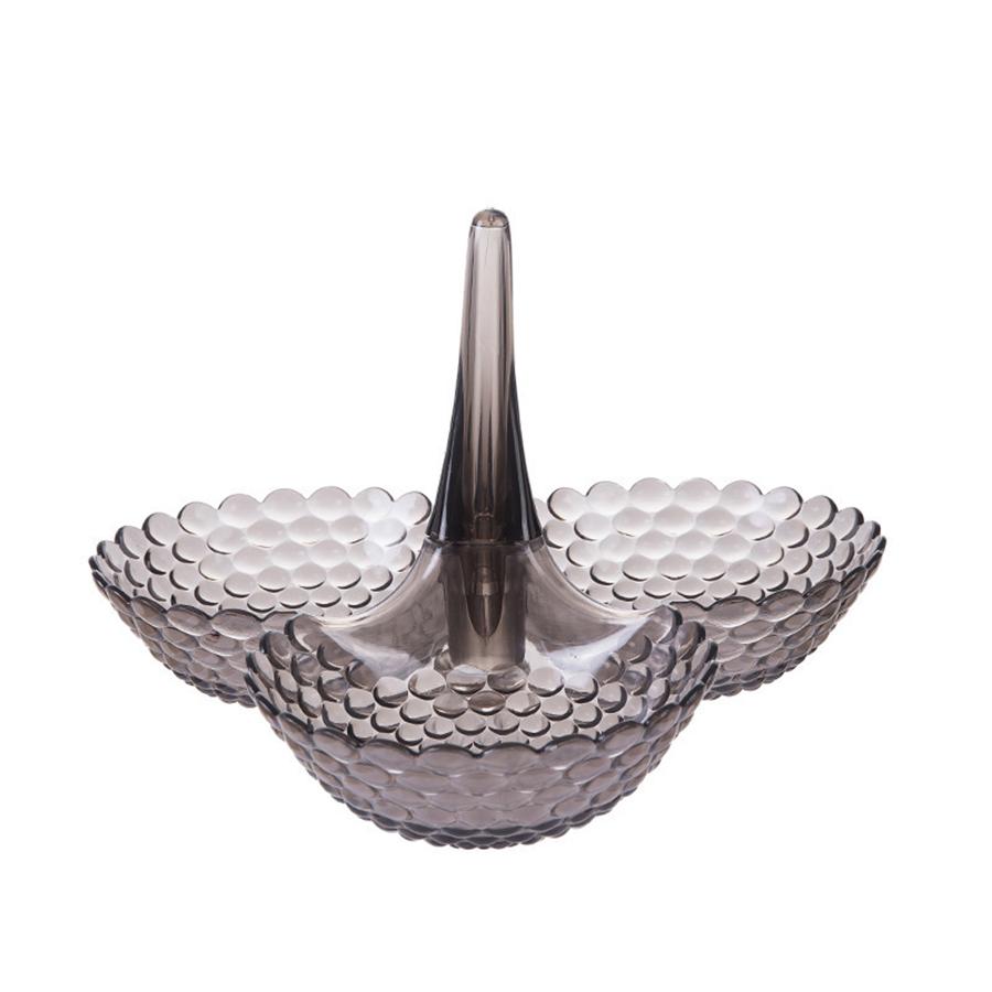 Складной многослойный пластиковый поднос для фруктов, поднос для конфет, многоцелевой вращающийся держатель для журнального столика (Доступно несколько цветов)