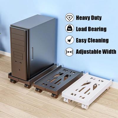 Adjustable Mobile Cpu Stand Holder Tower Stand with Rolling Caster Wheels Computer Stand for Tower Fit Most Pc Desk Accessories