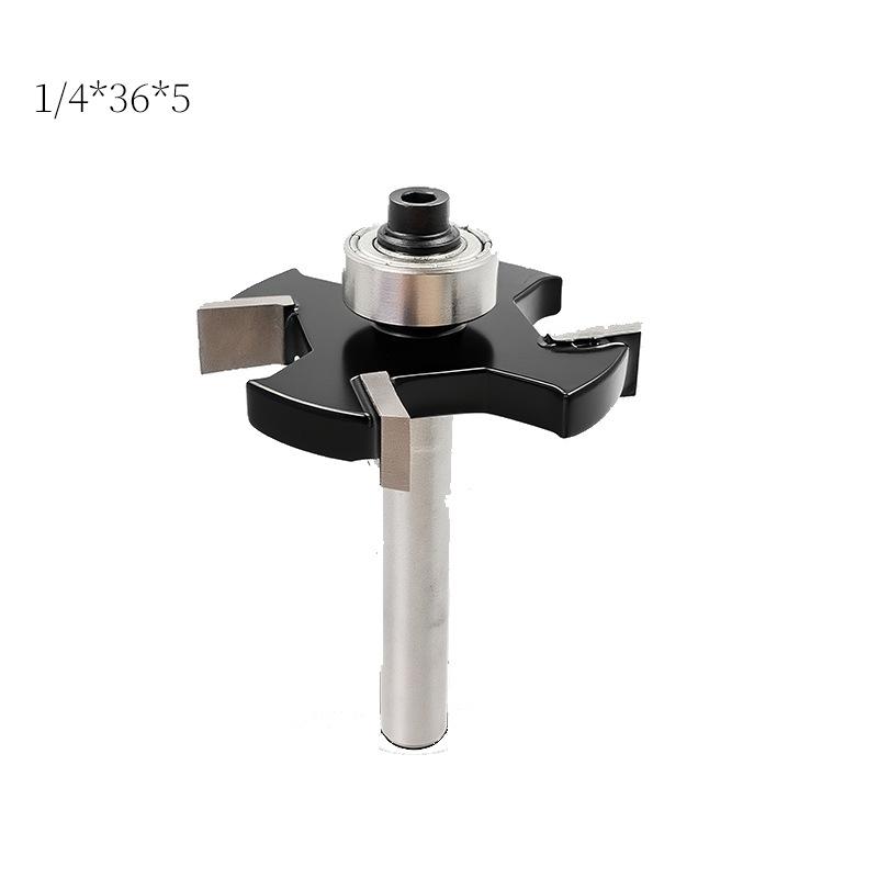 Four-Flute Ball Nose T-Cutter: Black Alloy Woodworking Router Bit for Slotting, Grooving, and Edge Trimming