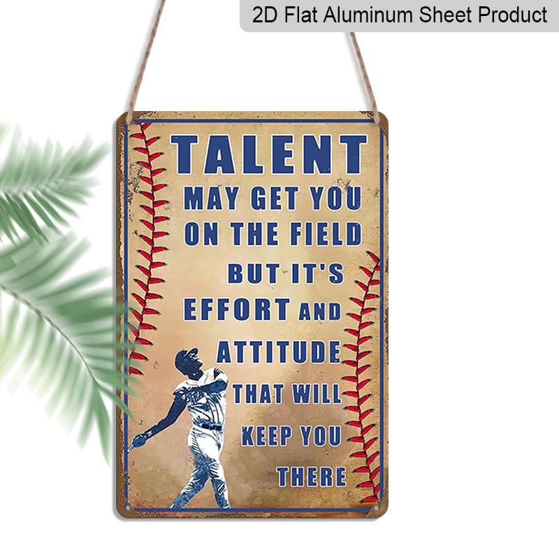 

2D Flat 1pc Baseball Motivational Quote Metal Sign 7.87x11.81inch - Aluminum Inspirational Sports Decor for Home, Garage, Man Cave, Sports Room 20*30cm