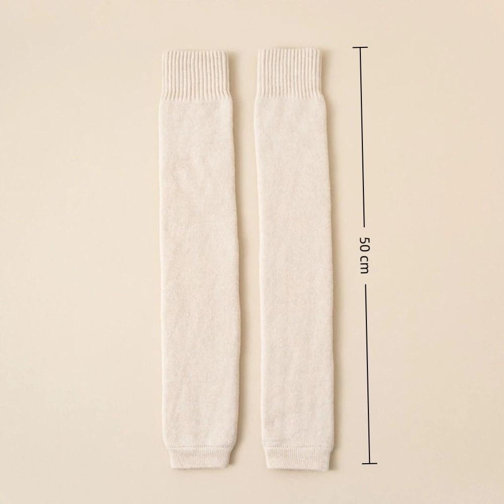 Fleece-lined Knee-High Stockings Thicken Long Tube Socks Soft Over Knee Sock  Winter