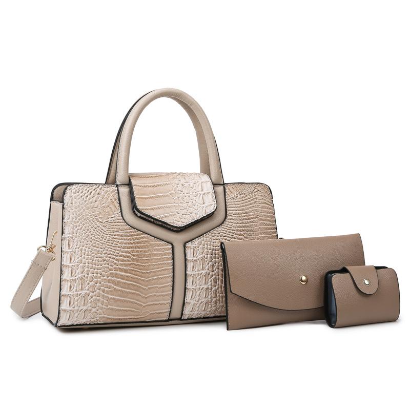 Women's bag new crocodile pattern embossed mother and child bag fashionable retro large-capacity shoulder oblique span bag