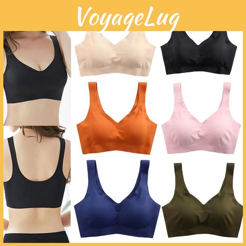 Detachable Pad Up Pull Chest Bra Underwear 2024 Womens Seamless Ice Silk Bra Without Steel Ring Breathable Push Up Sport Vest 1pc