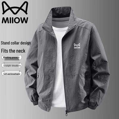 Mao Ren Men's Stand Collar Casual Work Jacket