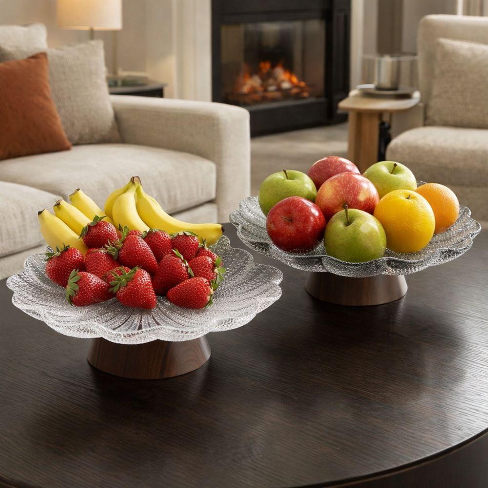 Draining Footed Fruit Bowl Plastic Dried Fruit Plate Modern Pedestal Fruit Bowl  for Kitchen