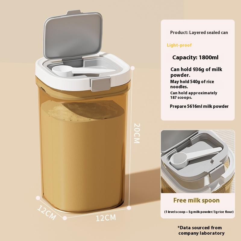 800/1300/1800 Ml Airtight Milk Powder Container Milk Storage Container Milk Powder Storage Box Food Storage With Spoon