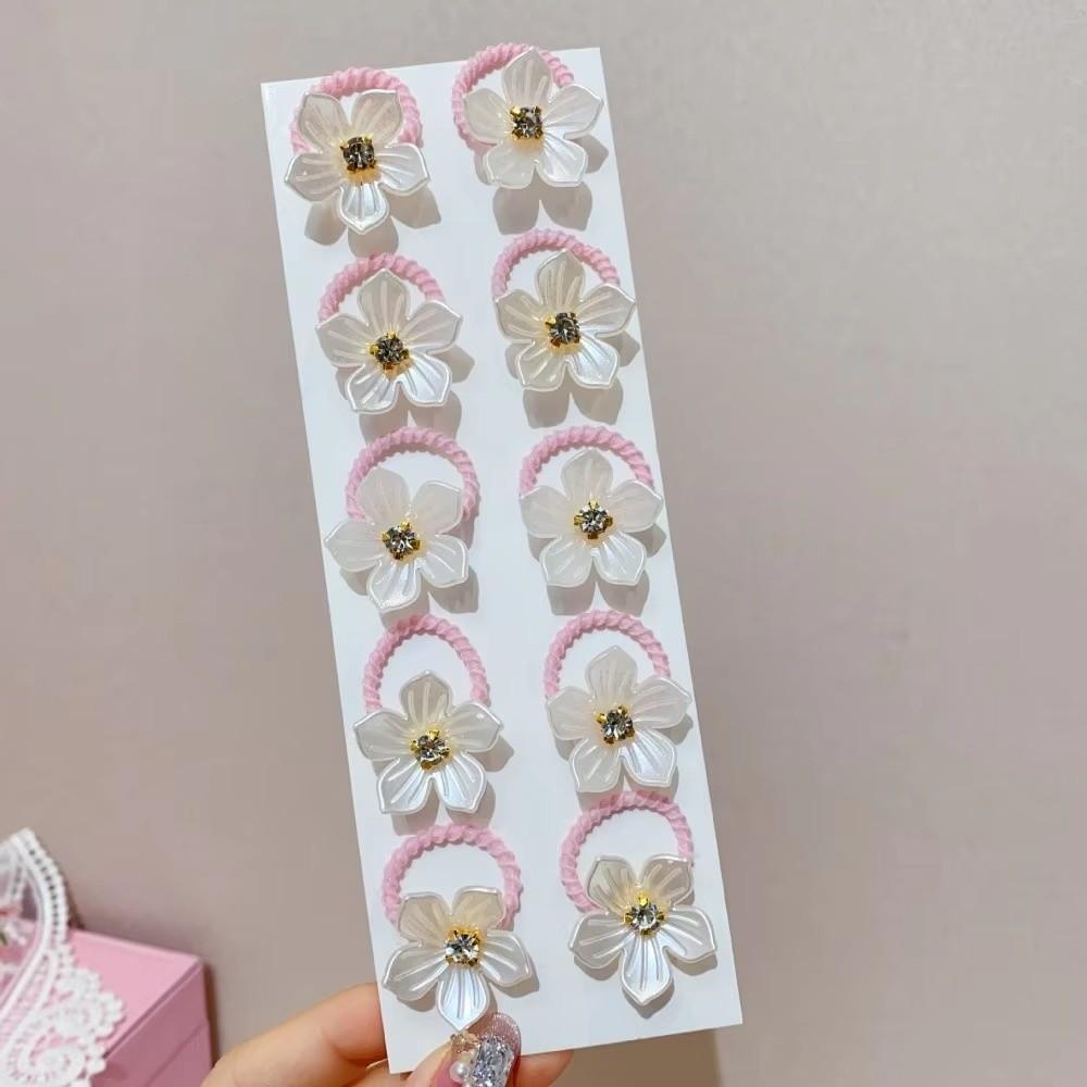 10pcs Non-Slip Flower Girls Hair Ties High Elasticity Braiding Elastic Rubber Bands  Party