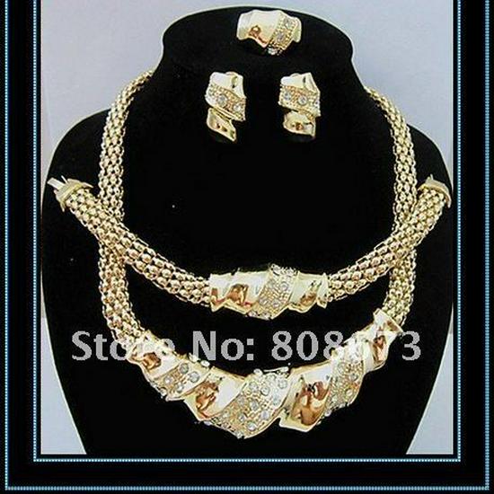 Elegant Women s Evening Jewelry Set: Necklace, Earrings, Bracelet & Ring Electroplated