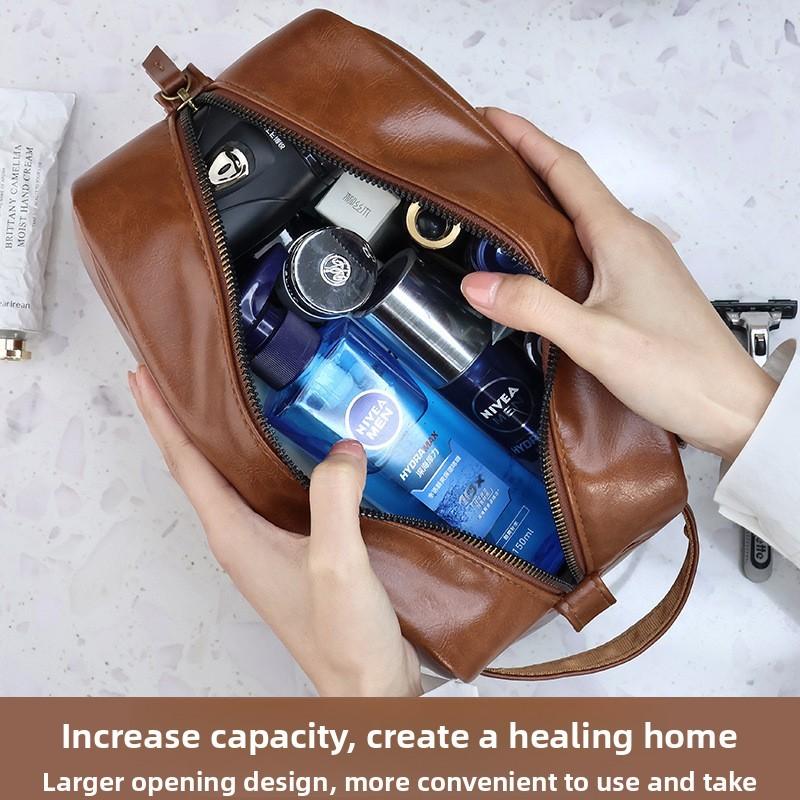 Travel Makeup Bag With Pu Material And Multiple Compartments For Business And Personal Use