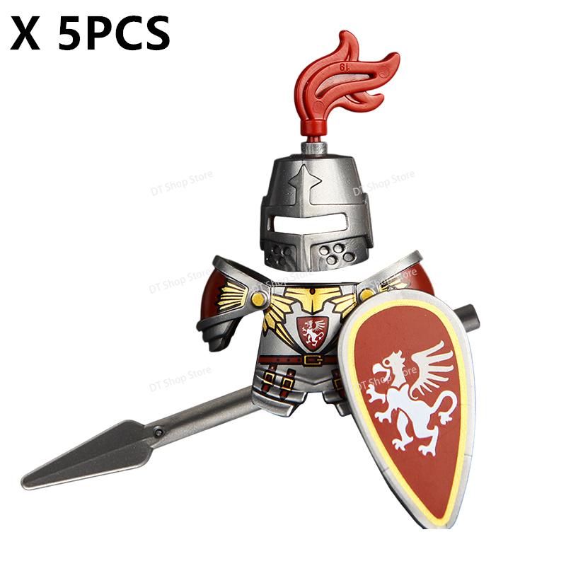 Medieval Ancient Castle Green Dragon Raven Knights Armour Assemble Scene Building Block Figures Children's Bricks DIY Toys Gifts