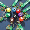 Creative Billiard Pool Keychain Table Ball Key Ring Lucky Black Key Chain 25Mm Resin Ball Jewelry Gift