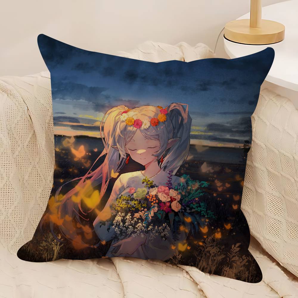 Cute F-Frierens Pillow Case Removable Washable Cushion Cover – All-Season Soft Linen