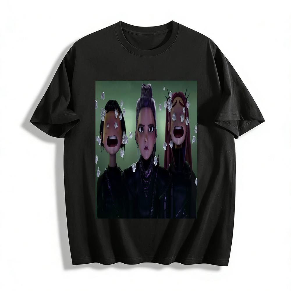 

Gothic Anime Character Print Long Sleeve Top Dark Niche Cool Loose Casual Unisex T-Shirt Pure cotton T-shirt 6XL