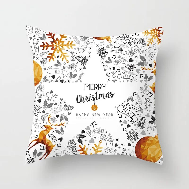 Christmas Cushion Cover Merry Christmas Decoration Pillowcases Santa Claus Throw Pillow Case Christmas Cushion Cover Navidad