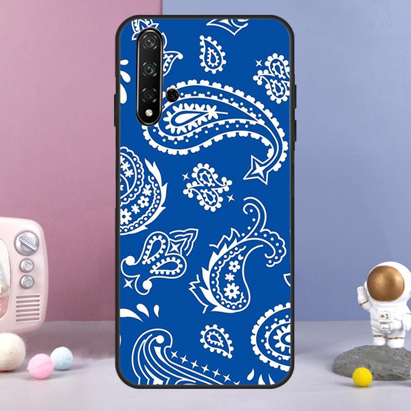 Blue Bandana For Huawei Nova Y60 Y61 Y70 Y72 Y73 Y90 Y91 9 10 SE 7i 8i 11i 12i P30 P40 Lite P60 Pro Case