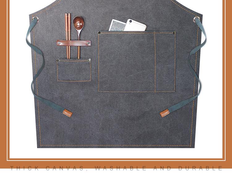 Women's Celebrity-Style Thick Canvas Apron for Hairdressers, Milk Tea Shops, and Baristas
