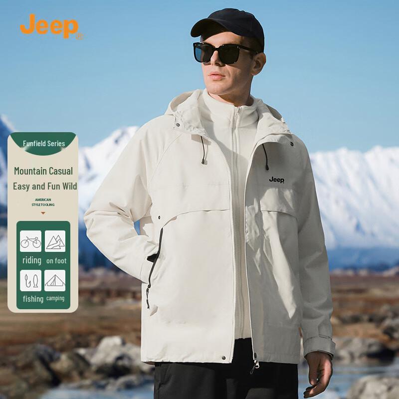 Jeep Men's 3-in-1 Outdoor Windproof Fleece Lined Jacket