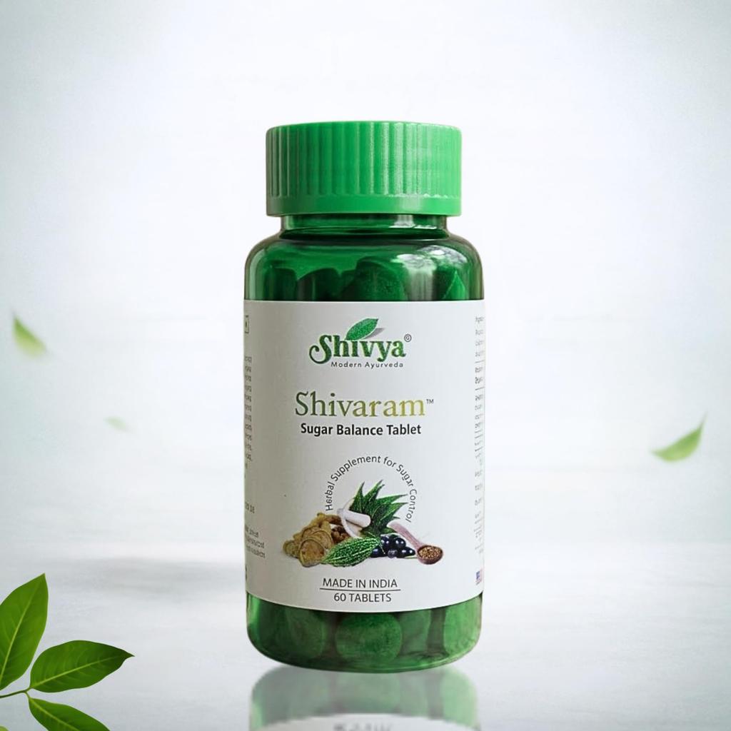 A SHIVYA Product - Modern Ayurveda | Shivram Sugar Balance | Herbal Supplement For Sugar Control, 60 Tablets