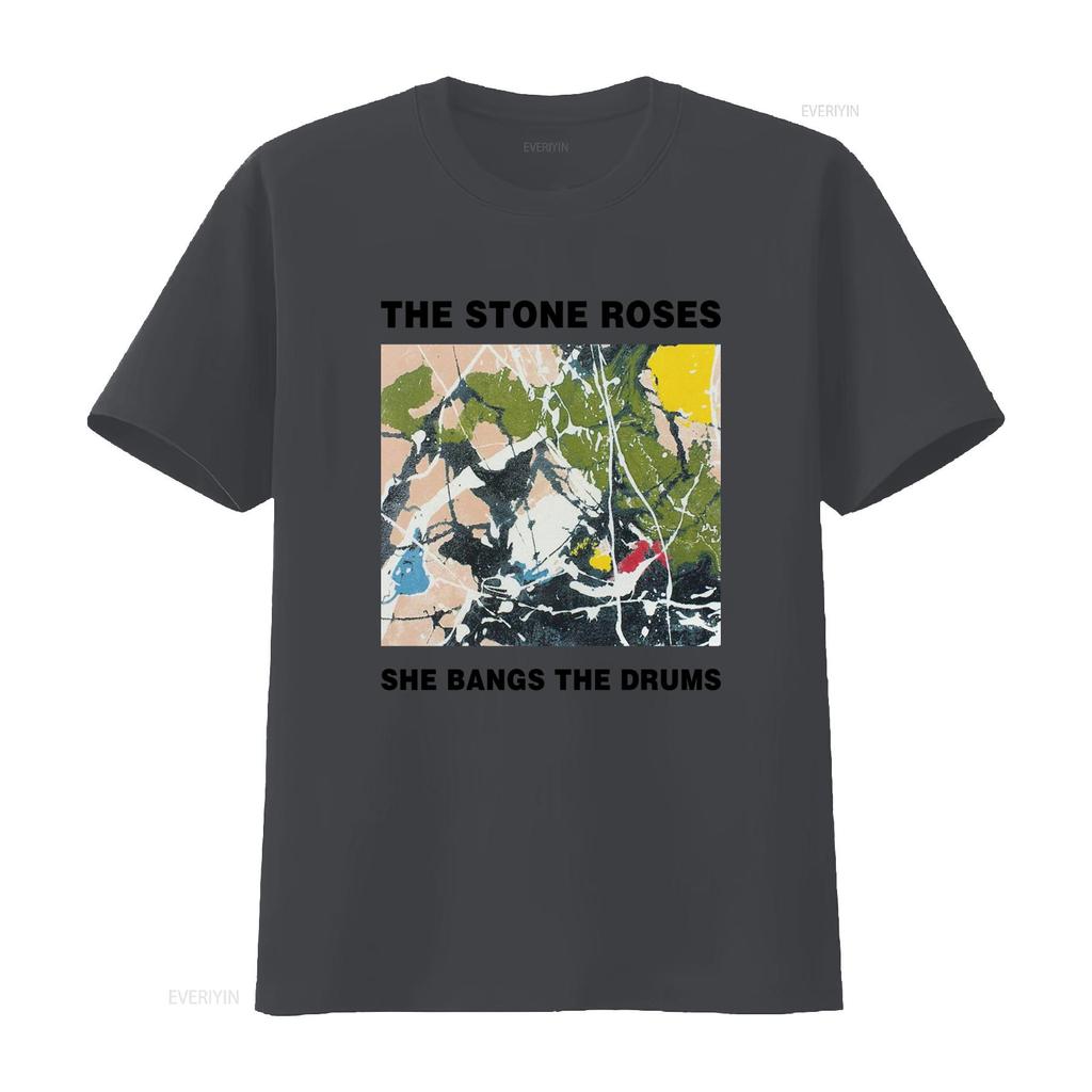 New THE STONE ROSES SHE BANGS DRUMS Art Print T Shirt for Fans S 5XL DN135 vintage Washed Unisex Top For Everyday Wear