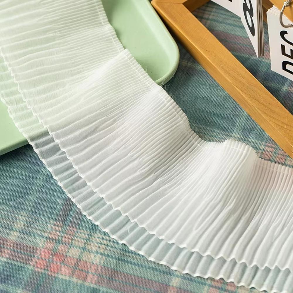 Sewing Needlework Accessories 2Yards Ruffled Lace Trims Wide 9-12cm Chiffon Pleated Lac Trims Chiffon Lace Trims
