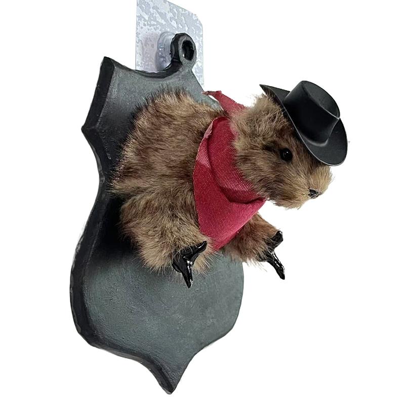 

Ковбойские бандиты Таксидермированные белки Ковбойский хомяк висит на стене для украшения дома 1pcs