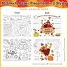 Thanksgiving Coloring Placemats 16PCS 14''x11'' Fall Thanksgiving Placemats for Kids to Color Thanks Giving Paper Table Mats Disposable Place Mats