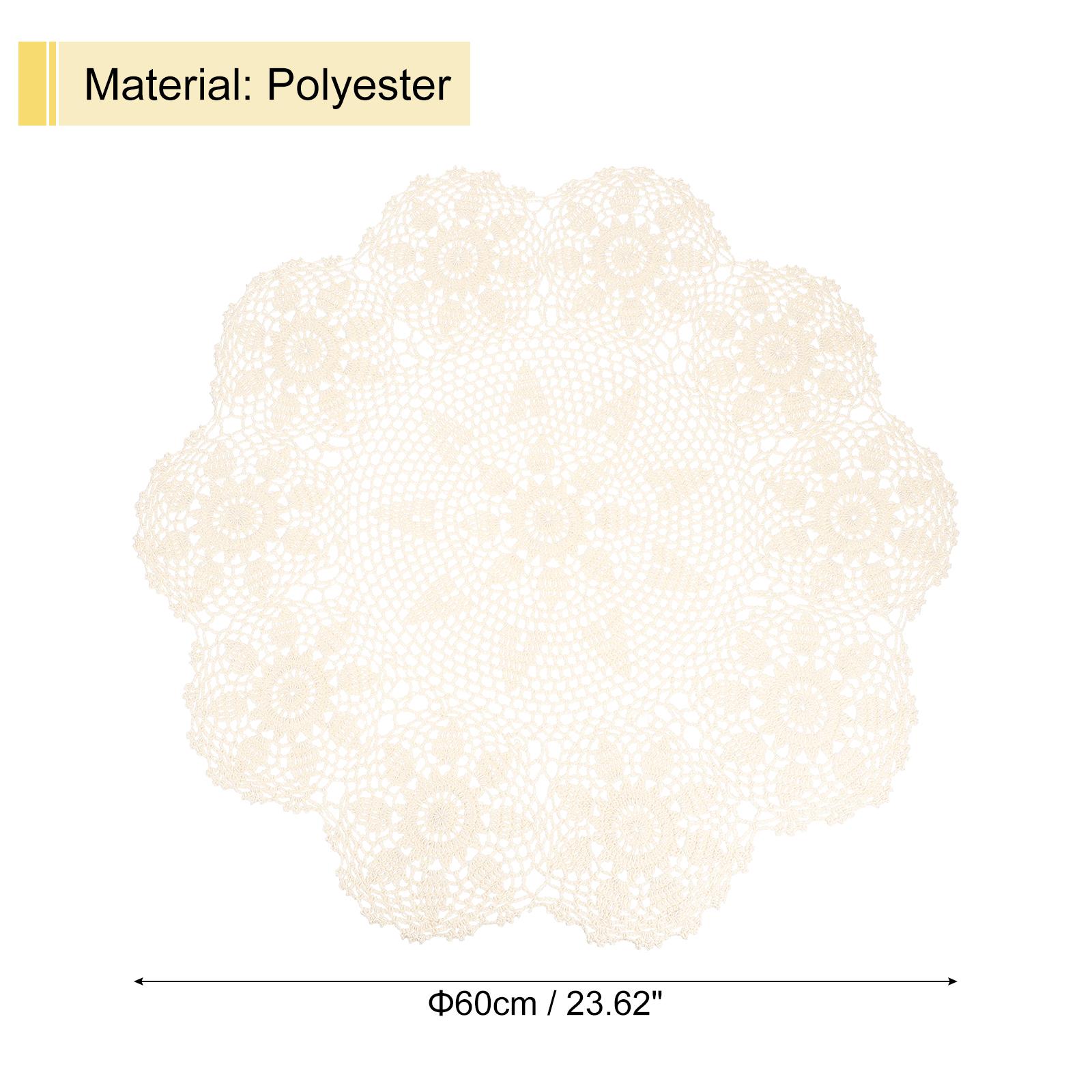 

Handmade Crochet Tablecloth,Handmade Crochet Doilies Table Mats Round Bauhinia Lace Table Cover for Kitchen Dining Room Decor