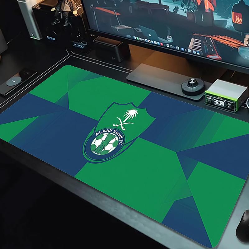 Al-Ahli Saudi FC Lace Solid Color Mouse Pad Large Gaming Table Cushion Non-slip Laptop Tablet Big Mousepad XXL Mat Mini PC Playmat With Lock edge