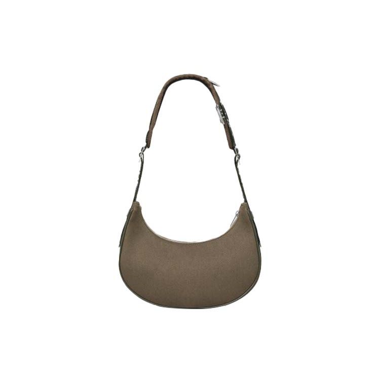 Celine Ava Printed Wide Strap Nylon Underarm Tote Shoulder Bag Medium Unisex Bags Khaki-Green 198472DWN-15KH