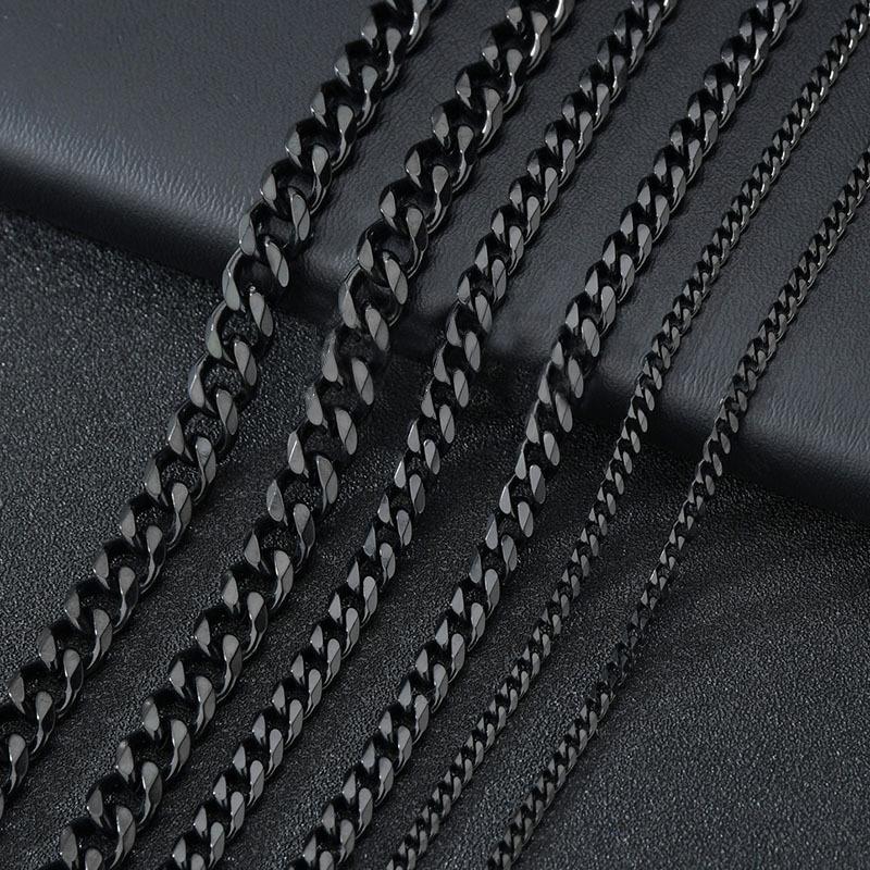 Simple Cuban Chain Necklace for Men Gold Color Stainless Steel Chain On The Neck Choker Jewelry Party Boy Gift