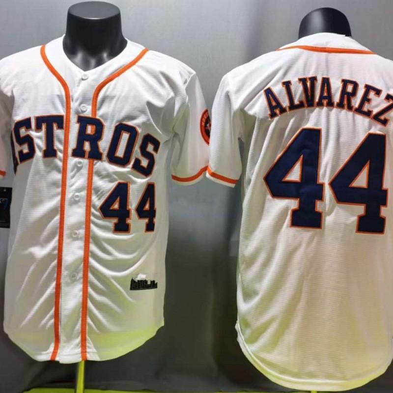 Houston Astros 44 Alvarez White Baseball Jersey Unisex Sportswear Fan Apparel Lightweight Performance Fit