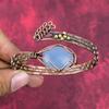 Aquamarine Cuff Bracelet Copper Wire Wrapped Gemstone Bangle Adjustable Cuff Bracelet Handmade Wire Wrap Jewelry Gifts for Him Dainty Bangle