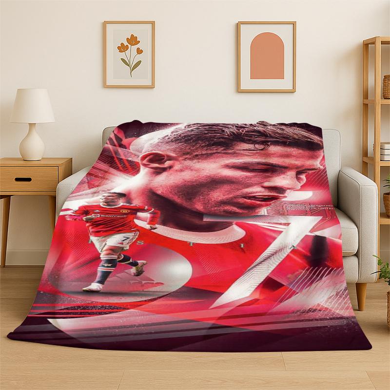 CR7 Goat R-Ronaldo Football Star Flannel Blanket Soft Warm Throw Blanket for Bedroom Living Room Bed Travel Camping Picnic Kid