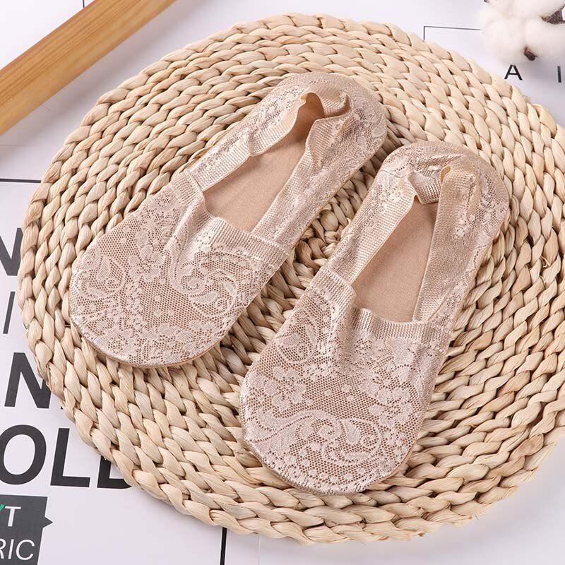 Fashion Women Girls Summer Socks Style Lace Flower Short Sock Antiskid Invisible Ankle Socks Seamless Lady Socks Cheap Socks