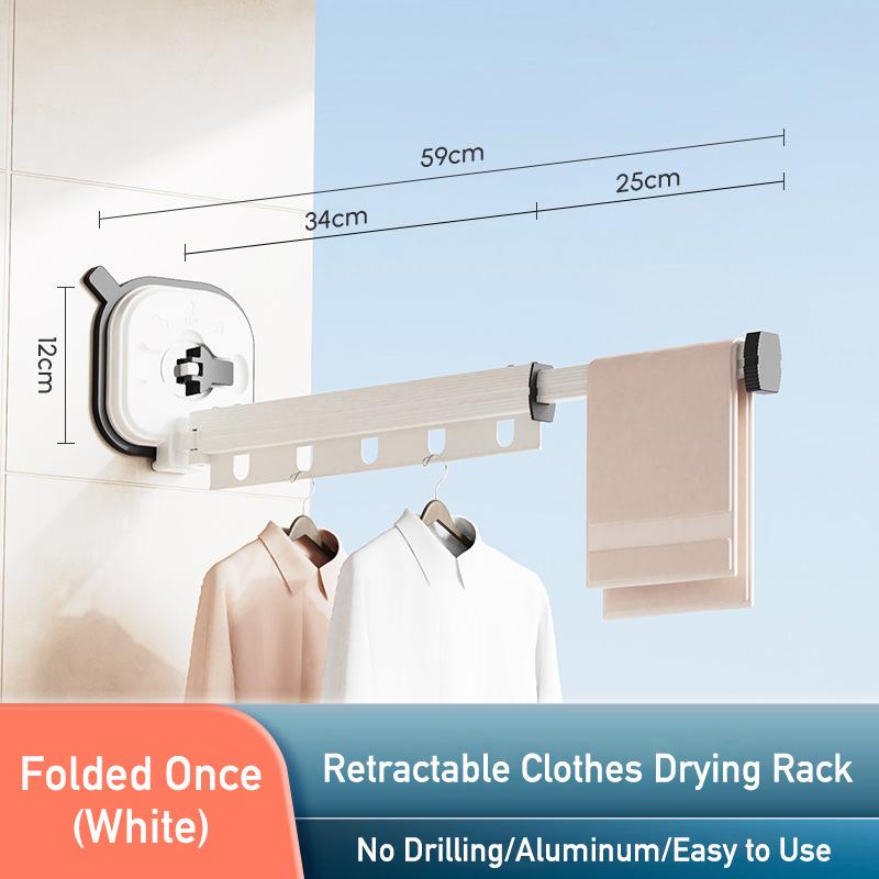 Suction Cup Strong Powerful Self Adhesive Drying Rack Hanger RV Clothsline Wall Mount Foldable Cloth Dryer Hanging Collapsible