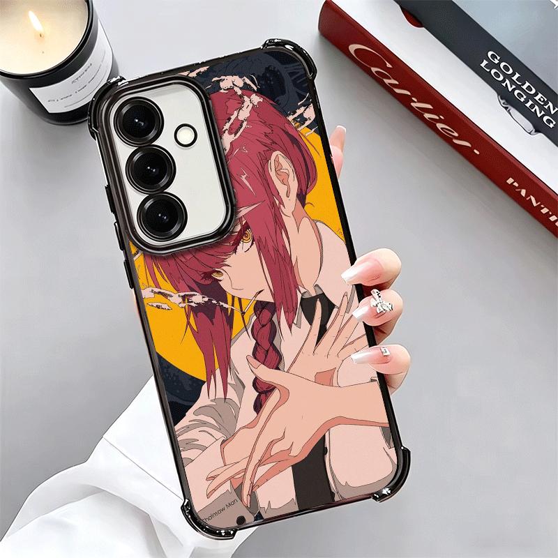 Anime Character Makima CSM Plating Phone Case For Samsung A17 A07 A37 A57 A16 A56 A15 A55 A14 A54 A13 A53 A26 A36 A25 A35 A24 A3