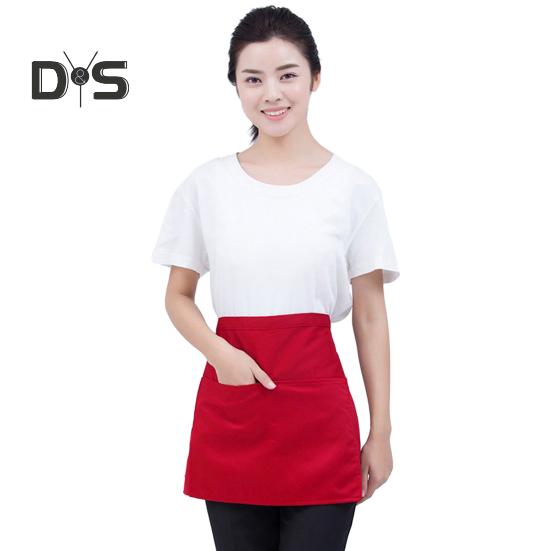 

Полуфартук с карманами для мужчин, женщин, взрослых, дышащий поварской фартук, практичный кухонный фартук для готовки, поварской костюм красный