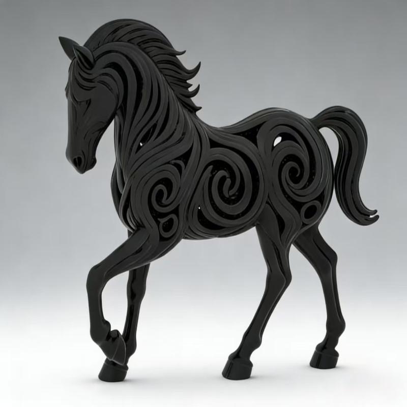 3D Printing Hollow Horse Figurine Suitable For Desktop Desk Office Horse Model Landscape Decor