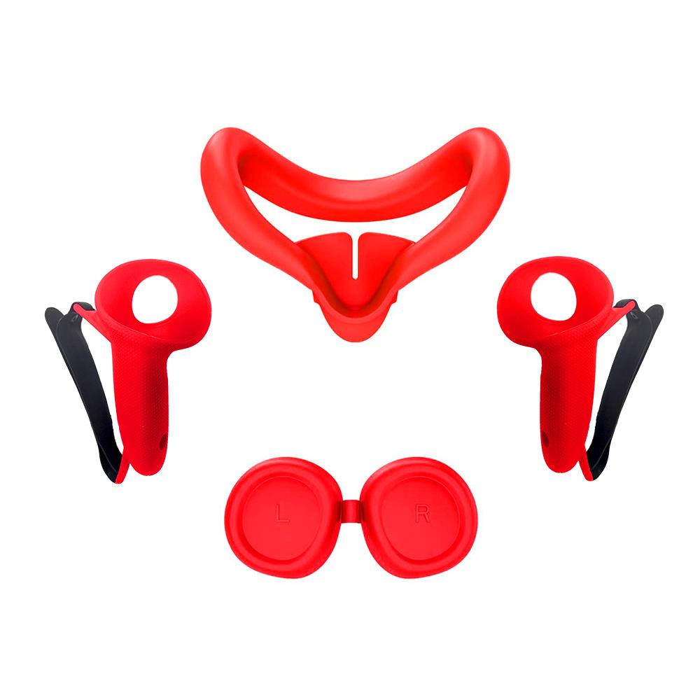 Anti Sweat Silicone Face Cover Lens Cover & Controllers Case Set For Meta Quest 3 VR Accessories Protection