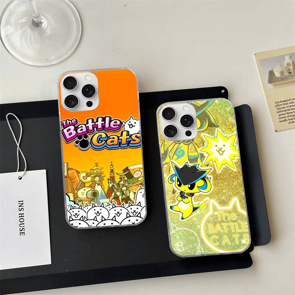 B-Battle Cats Anime Game For IPhone 17 16 15 14 Plus 13 12 11 Pro Max Phone Cover Back Satin Colorful Surface