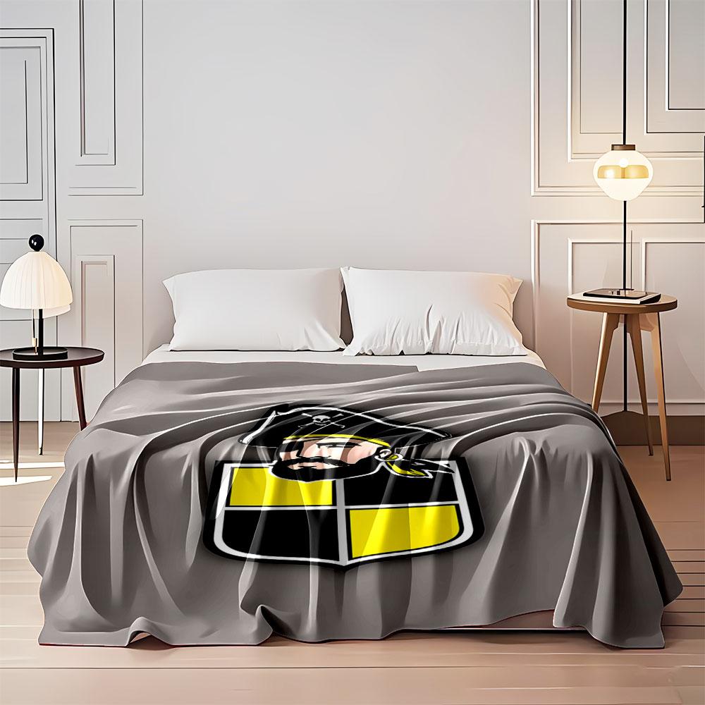 Pirate Emblem on Yellow-Black Shield print blanket soft and cozy perfect for the living room bed sofa or a nap,gift