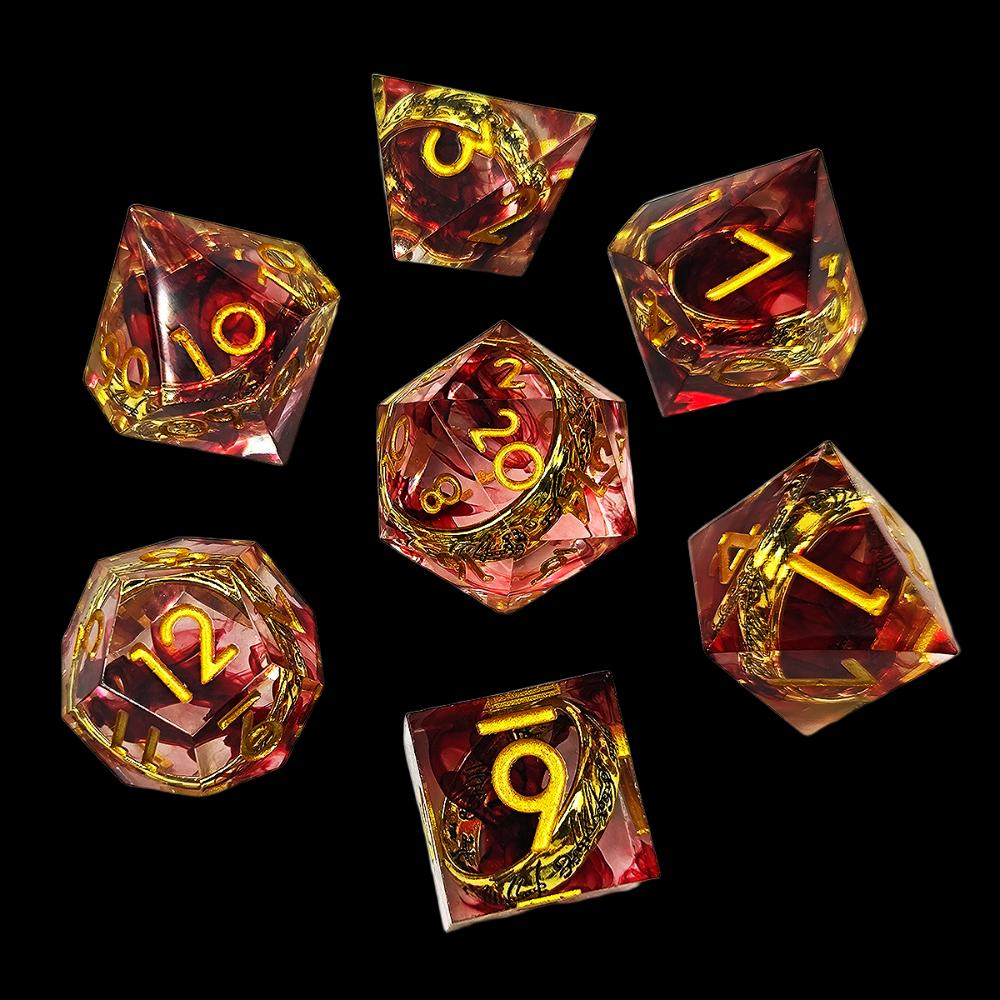 

Creative Resin Fluid Dice Set Blue Green Purple Polyhedral Sharp Corner Dice D4 D6 D8 D10 D12 D20 Liquid Dices Gift