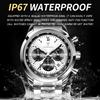 BINBOND Accurate Quartz Watches For Men Luxury Auto Date Chronograph Luminous Waterproof Men's Watch Stainless Steel Reloj