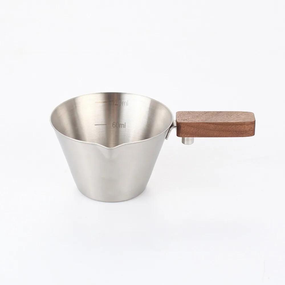 With Scale Espresso Measuring Cup with Handle Stainless Steel Espresso Mug Coffee Shot Kitchen Measuring Accesso