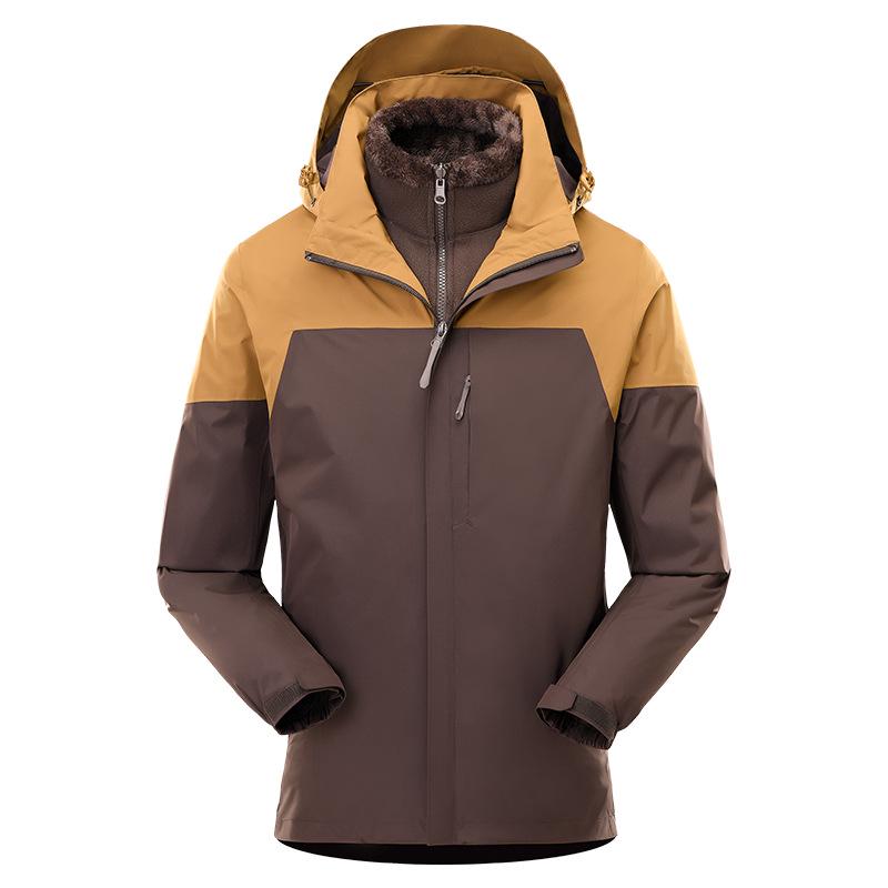 All-Weather 3-in-1 Detachable Mountain Jacket: Waterproof, Windproof, and Warm for Outdoor Climbing - Men's and Women's Styles
