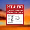 Pet Inside Alert Sticker Warning Labels Waterproof and Durable Dog Cat Rescue Sticker Decals for Fire Safety Emergency