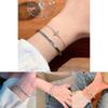 Sophisticated Double-layer Geometric Tassel Bracelet For Women Versatile Wristwear