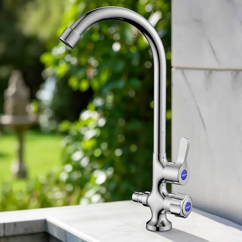 BSITN One-In-Two-Out Brass Outdoor Faucet