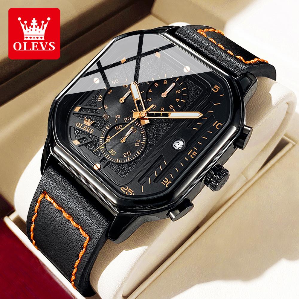 OLEVS brand fashion men's watches leisure chronograph waterproof quartz watch for man luminous date genuine male wristwatch